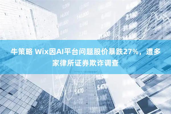 牛策略 Wix因AI平台问题股价暴跌27%，遭多家律所证券欺诈调查